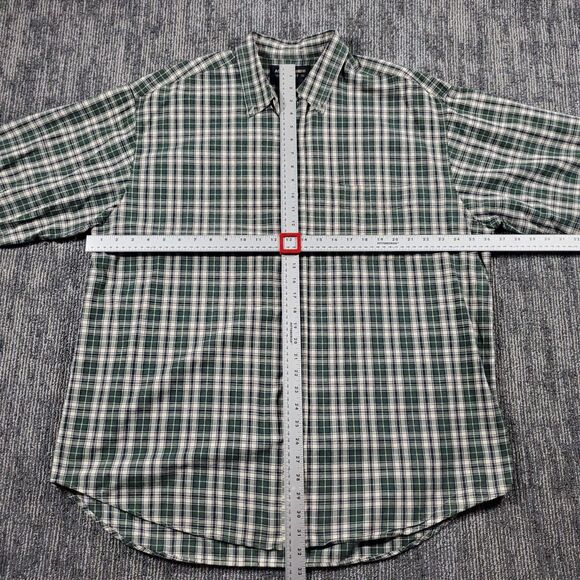 Abercrombie Fitch Button Up Flannel Shirt Mens Large Green Plaid Cotton Casual - Picture 9 of 12